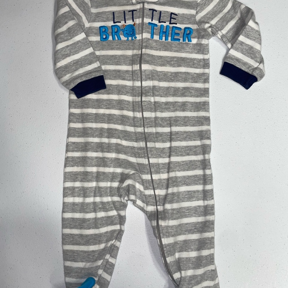 Just One You/Carters: Little Brother/Monster Footie Pajamas/PJs (9 Months)